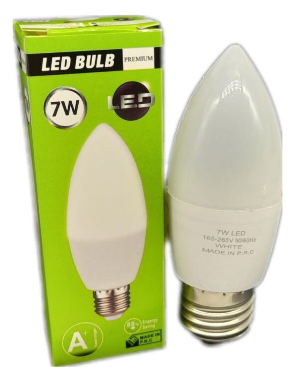 Ampolleta Tipo Vela 7W E27 Luz Cálida